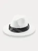 Flat Brim Fedora Hat with Kirchief sold by Coofandy