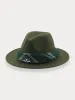 Flat Brim Fedora Hat with Kirchief sold by Coofandy