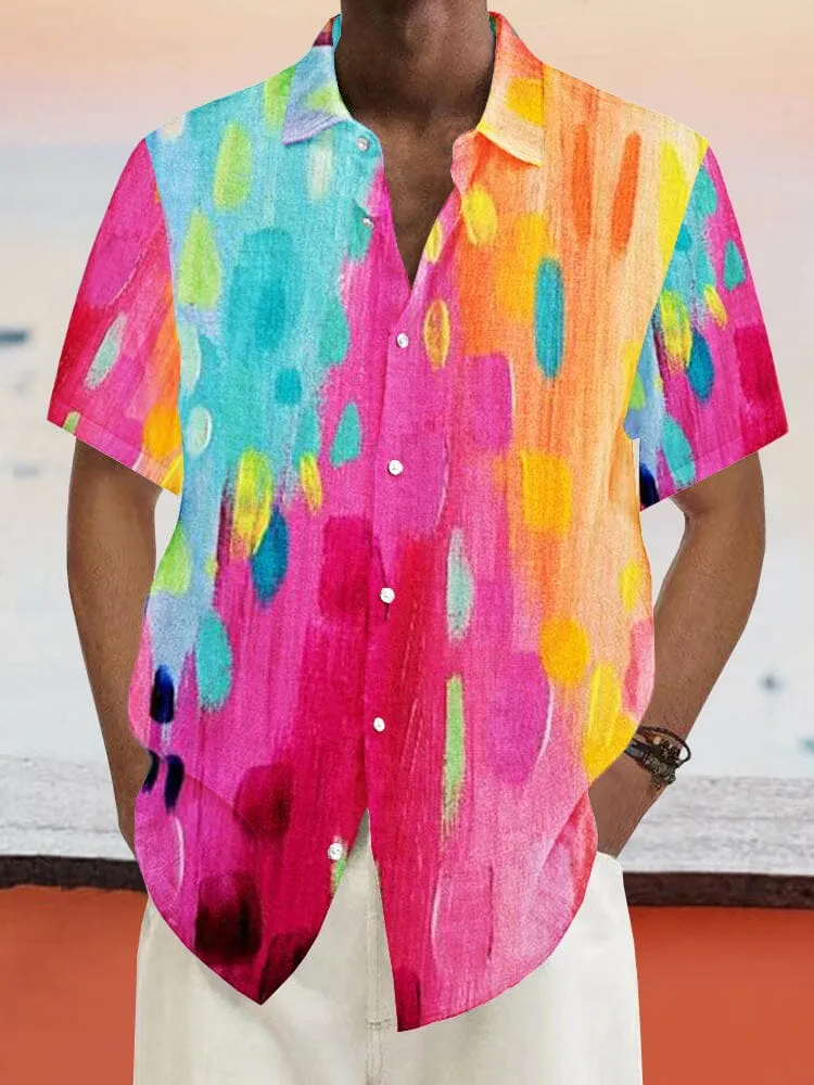 Graffiti Painted Cotton Linen Shirt sold by Coofandy product image thumbnail 4