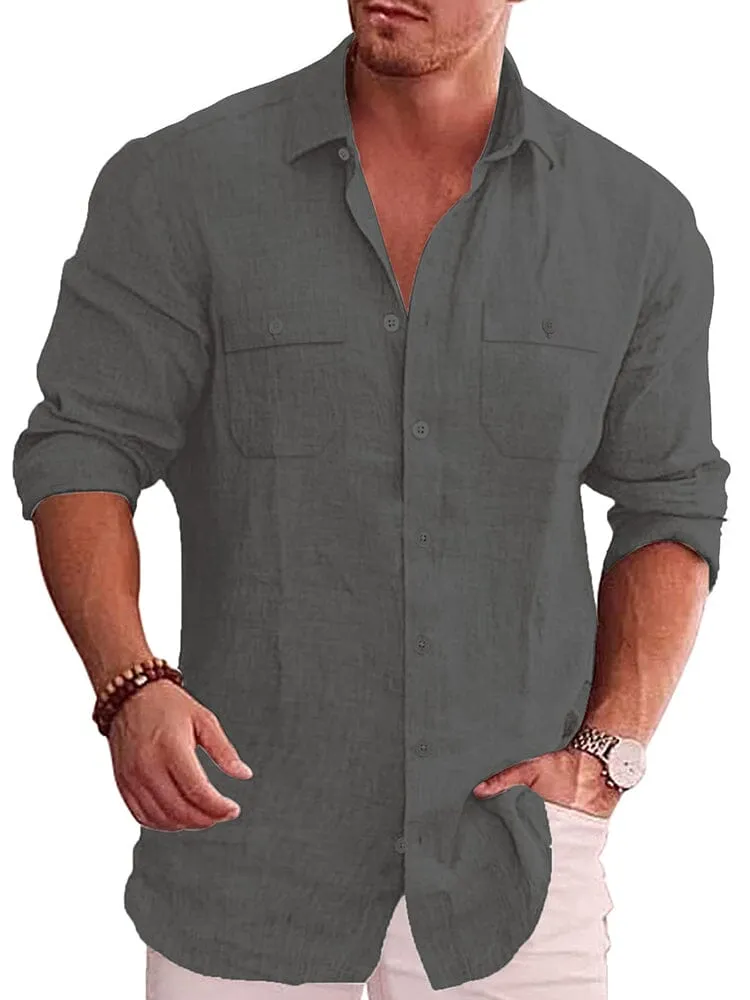 Casual Linen Blend Shirt (US Only) sold by Coofandy product image thumbnail 5