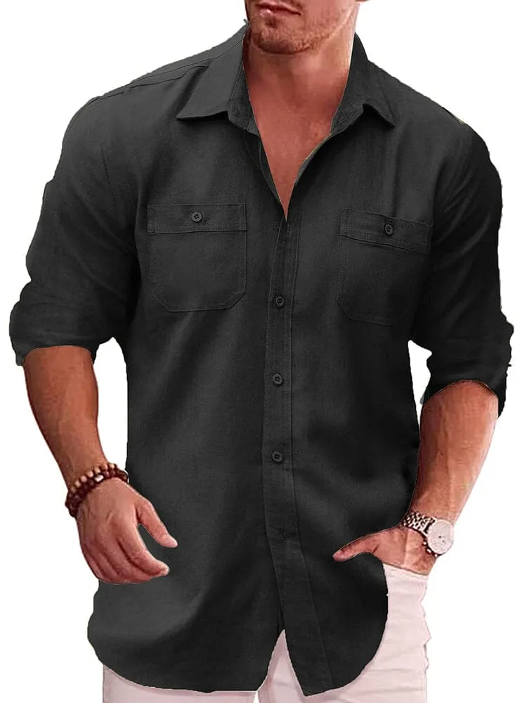 Casual Linen Blend Shirt (US Only) sold by Coofandy product image thumbnail 3
