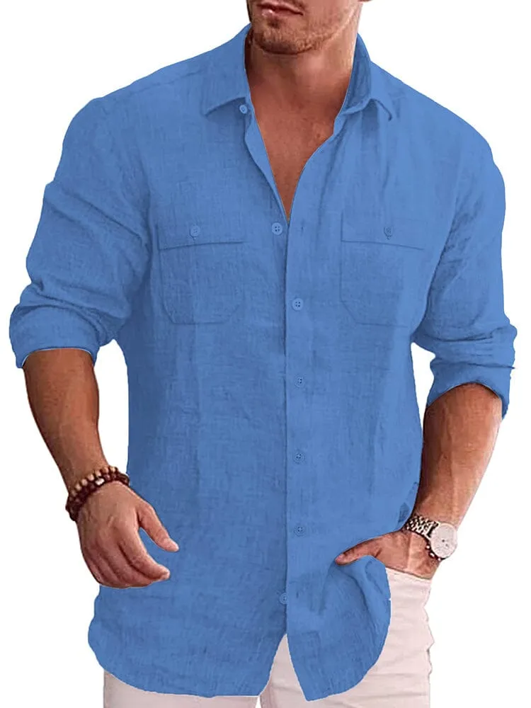 Casual Linen Blend Shirt (US Only) sold by Coofandy product image thumbnail 4