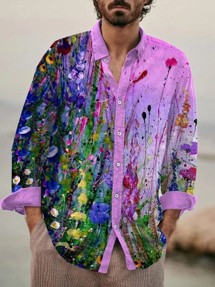 Soft Graphic Cotton Linen Shirt sold by Coofandy