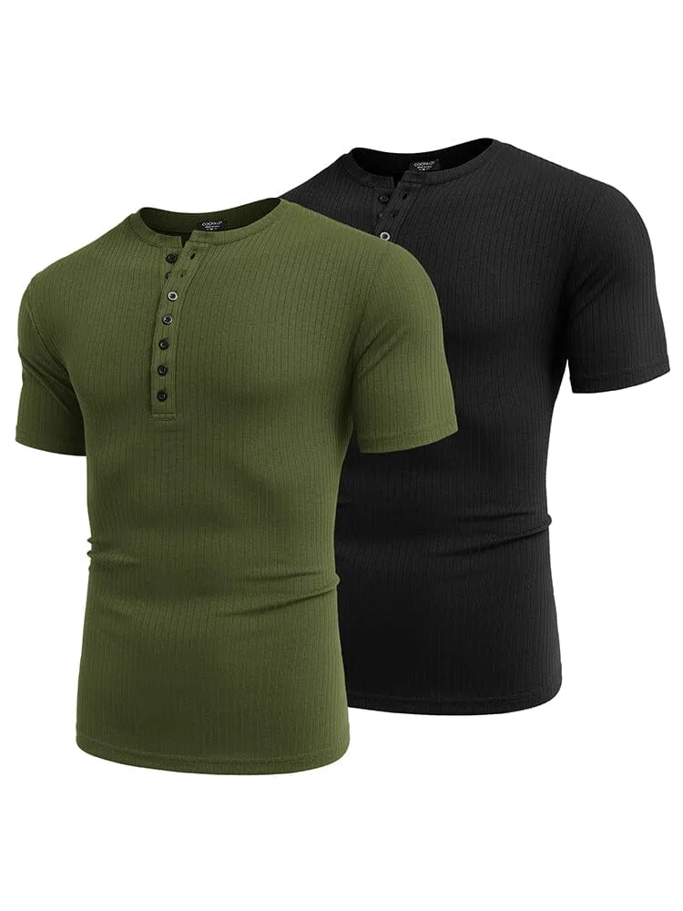 Casual 2-Pack Stretch Ribbed Shirts (US Only) sold by Coofandy product image thumbnail 4