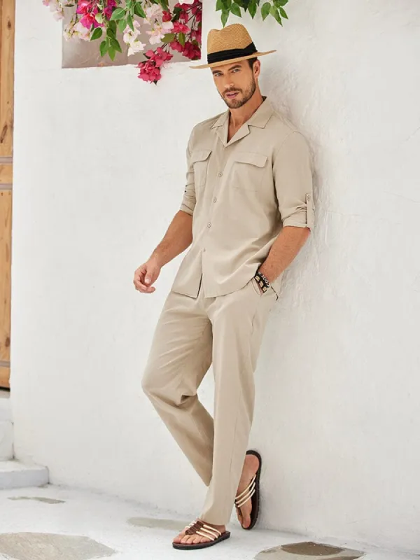 Cozy Cotton Linen Shirt Sets (US Only) sold by Coofandy
