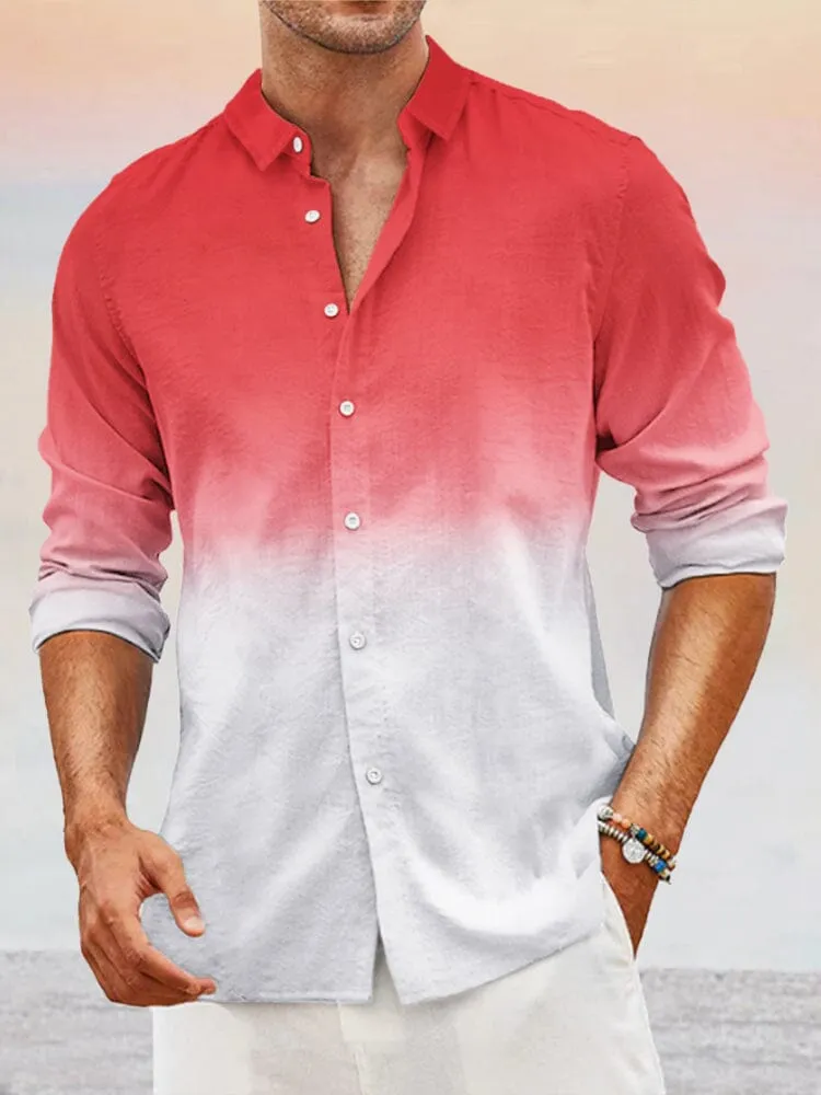 Casual Gradient Splicing Cotton Linen Shirt sold by Coofandy product image thumbnail 4