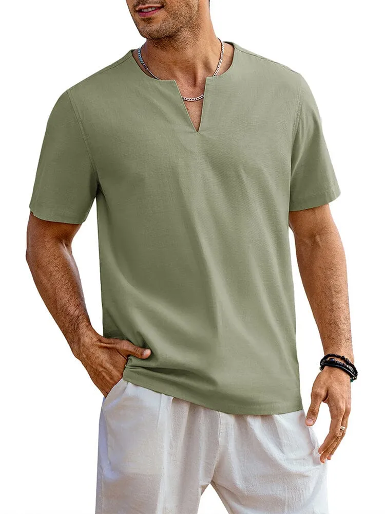 Casual Linen Style Henley Shirt (US Only) sold by Coofandy product image thumbnail 5