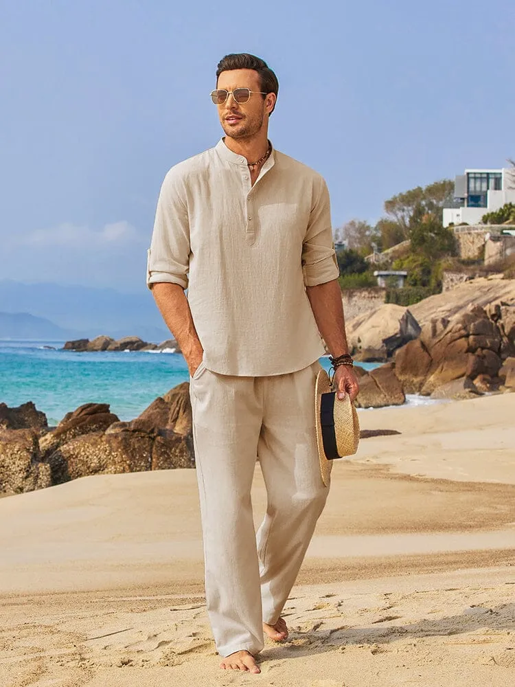 Casual 2 Pieces Henley Shirts Set (US Only) sold by Coofandy product image thumbnail 5