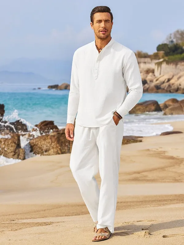 Casual 2 Pieces Henley Shirts Set (US Only) sold by Coofandy