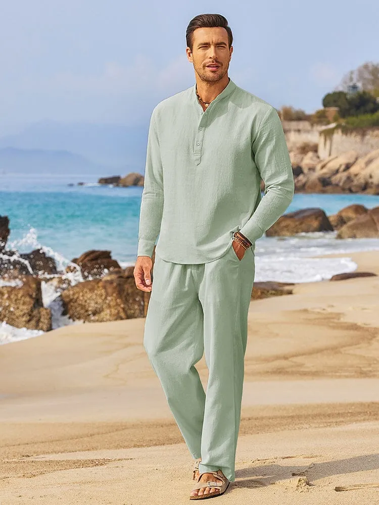 Casual 2 Pieces Henley Shirts Set (US Only) sold by Coofandy product image thumbnail 3