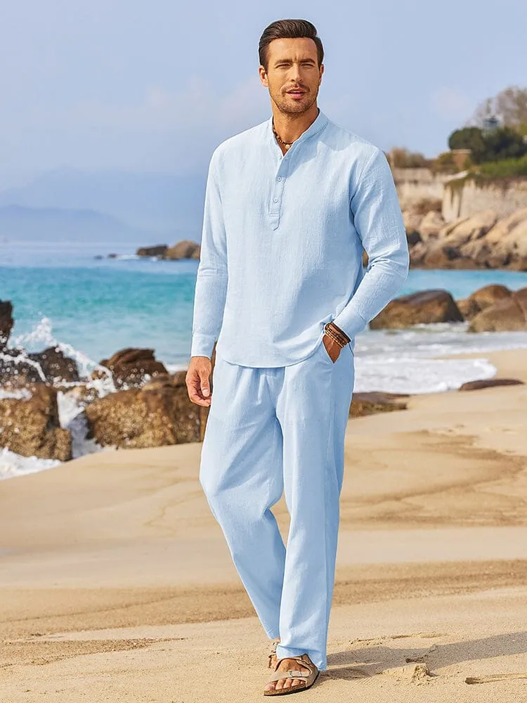 Casual 2 Pieces Henley Shirts Set (US Only) sold by Coofandy product image thumbnail 4