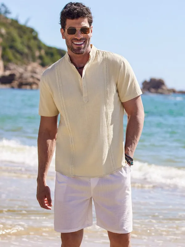 Casual Solid Cotton Henley Shirt (US Only) sold by Coofandy