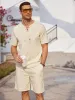 Casual Cotton Linen Lace Up Shirt Set (US Only) sold by Coofandy