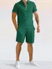 Casual Solid Color Polo Shirt Sets sold by Coofandy