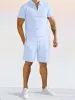 Casual Solid Color Polo Shirt Sets sold by Coofandy