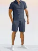 Casual Solid Color Polo Shirt Sets sold by Coofandy