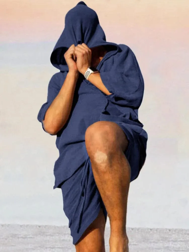 Casual Hooded Top Cotton Linen Set sold by Coofandy product image thumbnail 4