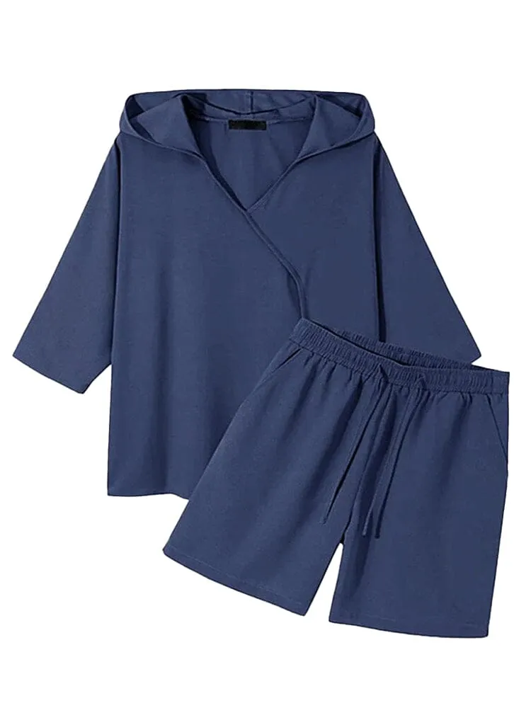 Casual Hooded Top Cotton Linen Set sold by Coofandy product image thumbnail 5