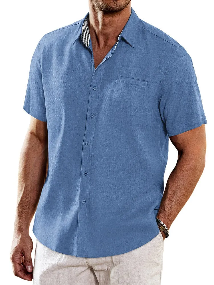 Casual Unique Collar Cotton Linen Shirt (US Only) sold by Coofandy product image thumbnail 3