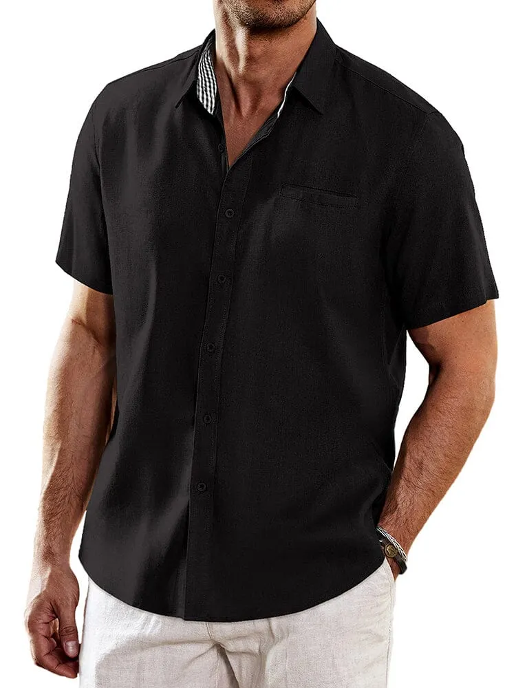 Casual Unique Collar Cotton Linen Shirt (US Only) sold by Coofandy product image thumbnail 2