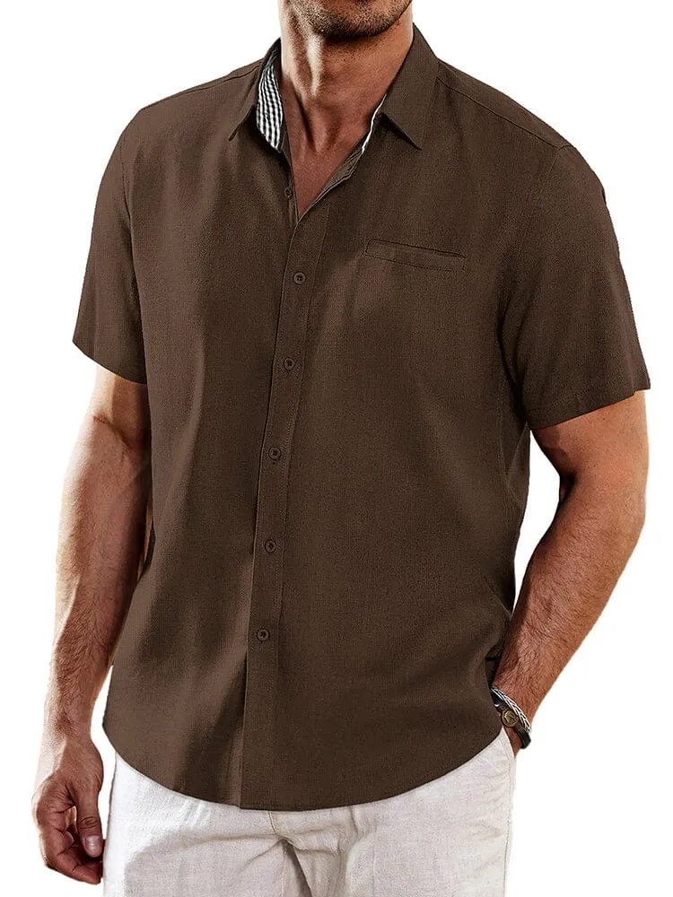 Casual Unique Collar Cotton Linen Shirt (US Only) sold by Coofandy product image thumbnail 5