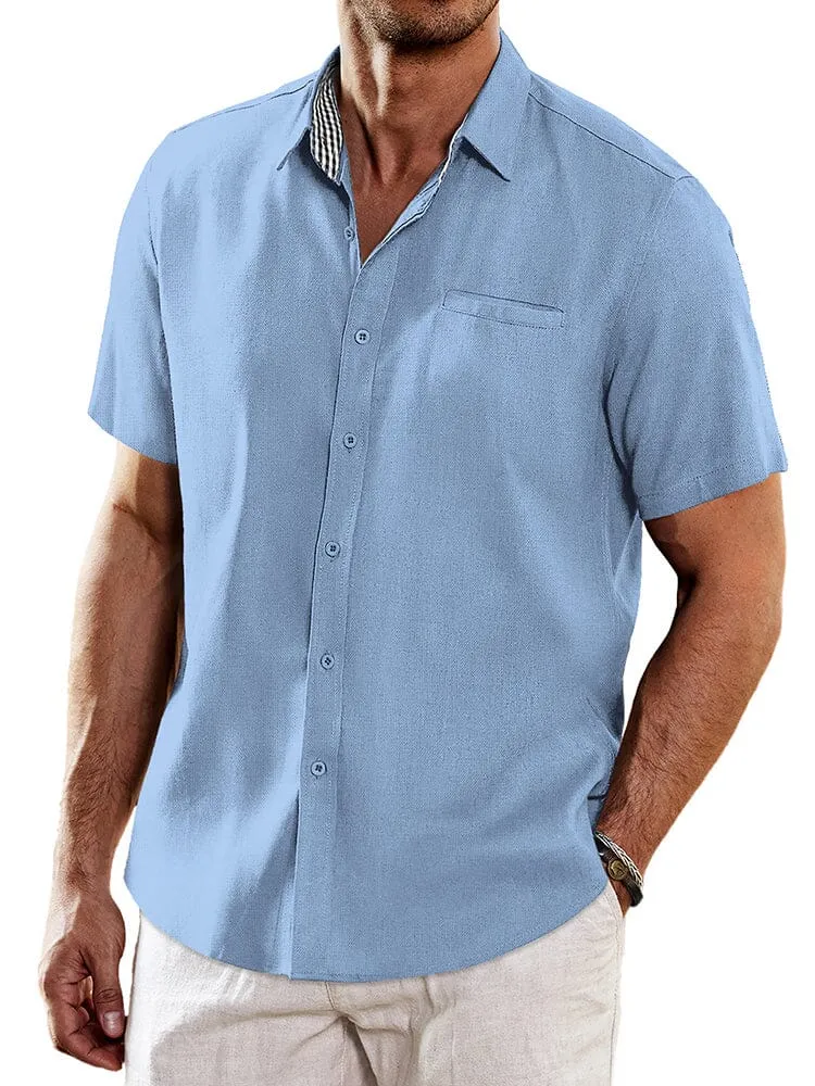 Casual Unique Collar Cotton Linen Shirt (US Only) sold by Coofandy product image thumbnail 4