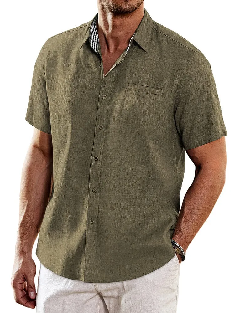 Casual Unique Collar Cotton Linen Shirt (US Only) sold by Coofandy
