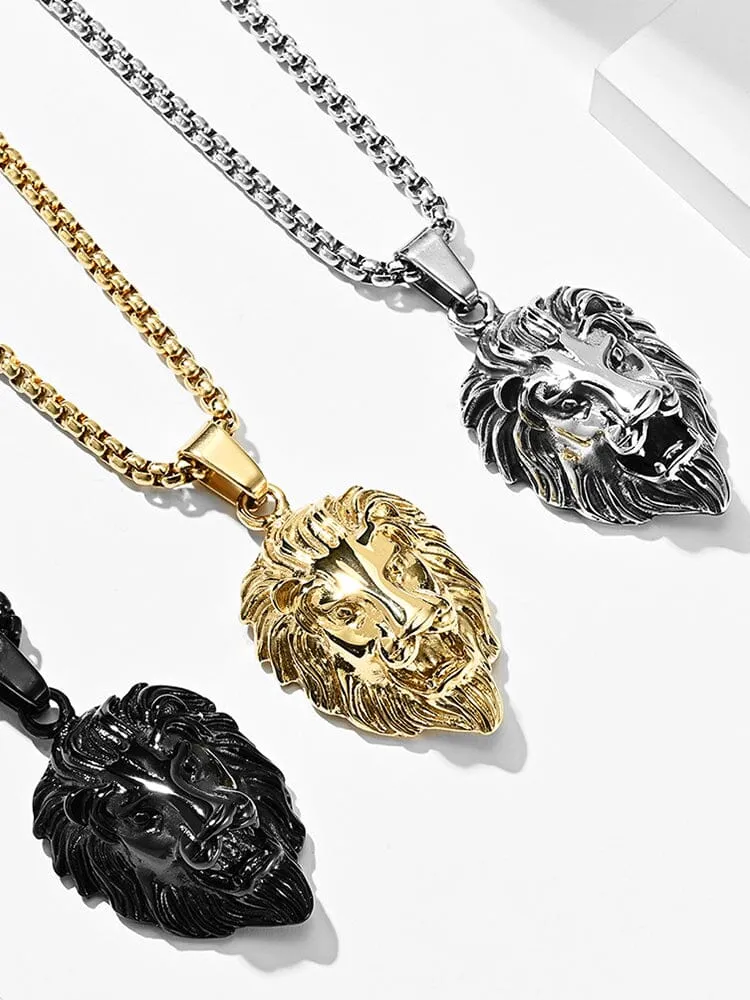 Lion Head Pendant Necklace sold by Coofandy