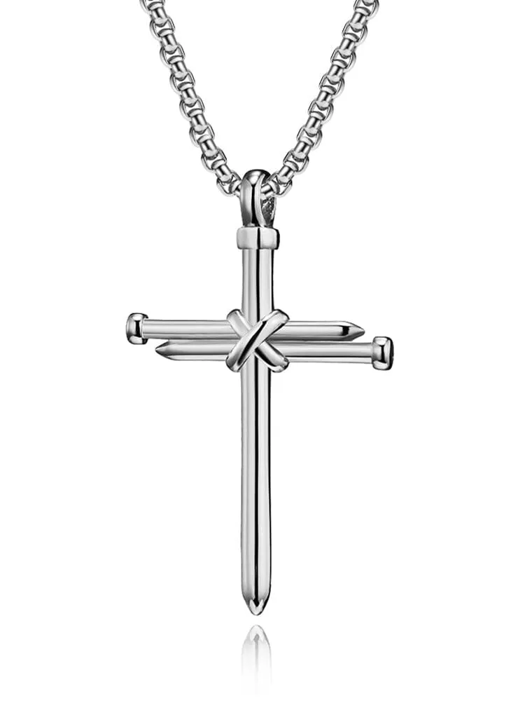 Vintage Nail Cross Pendant with Chain sold by Coofandy product image thumbnail 2