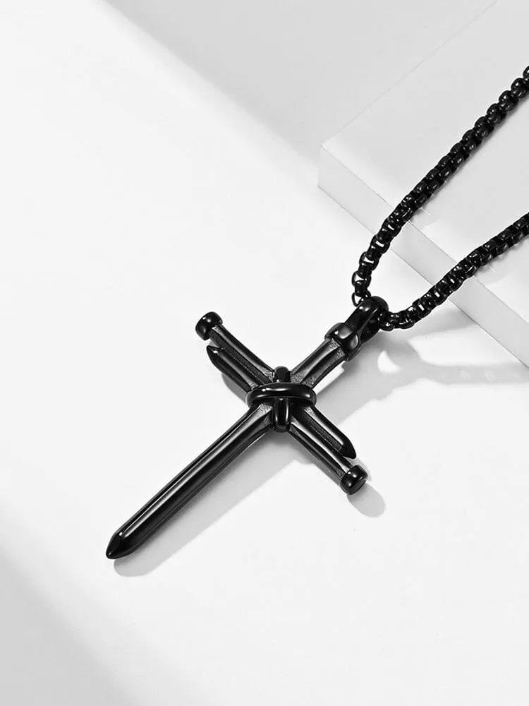 Vintage Nail Cross Pendant with Chain sold by Coofandy product image thumbnail 4