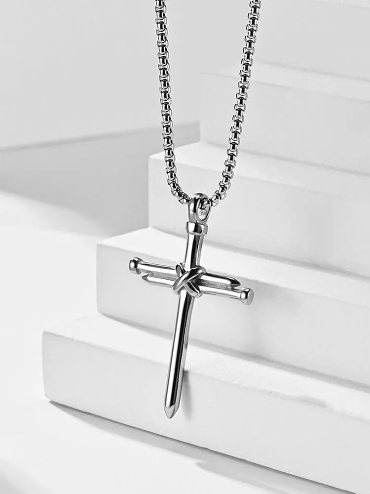 Vintage Nail Cross Pendant with Chain sold by Coofandy product image thumbnail 5