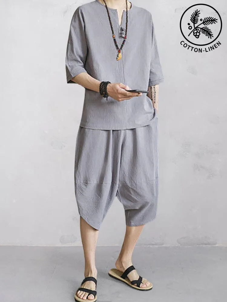 Casual Soft 2-Piece Cotton Linen Sets sold by Coofandy