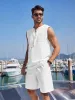 Casual 2 Piece Linen Drawstring Tank Top Sets (US Only) sold by Coofandy