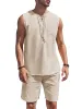 Casual 2 Piece Linen Drawstring Tank Top Sets (US Only) sold by Coofandy