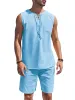 Casual 2 Piece Linen Drawstring Tank Top Sets (US Only) sold by Coofandy