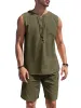 Casual 2 Piece Linen Drawstring Tank Top Sets (US Only) sold by Coofandy