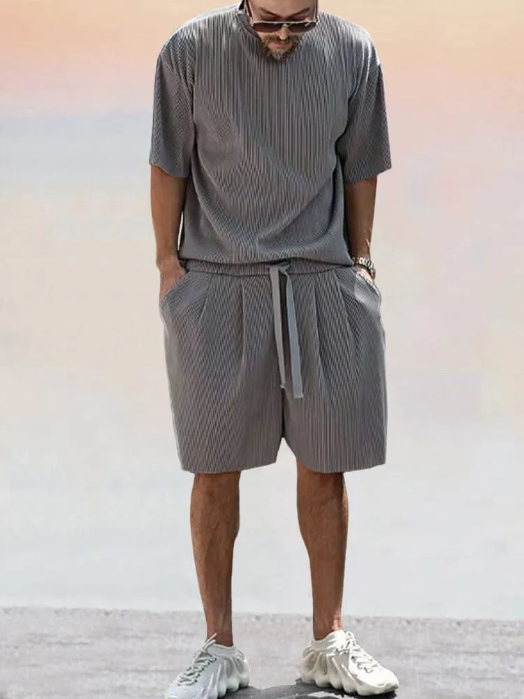 Casual Solid Stretchy Pit Strip Tracksuits Set sold by Coofandy