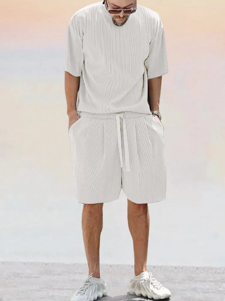 Casual Solid Stretchy Pit Strip Tracksuits Set sold by Coofandy product image thumbnail 3