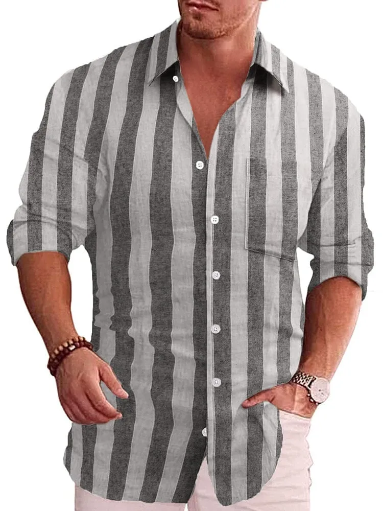 Classic Casual Printed Button Down Cotton Linen Shirt (Us Only) sold by Coofandy