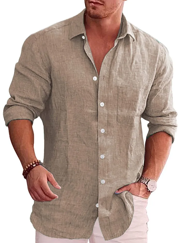 Classic Casual Button Down Cotton Linen Shirt (Us Only) sold by Coofandy product image thumbnail 5
