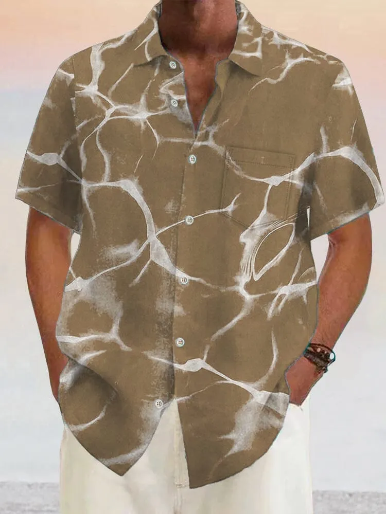 Hawaiian Wavy Texture Cotton Linen Shirt sold by Coofandy product image thumbnail 4