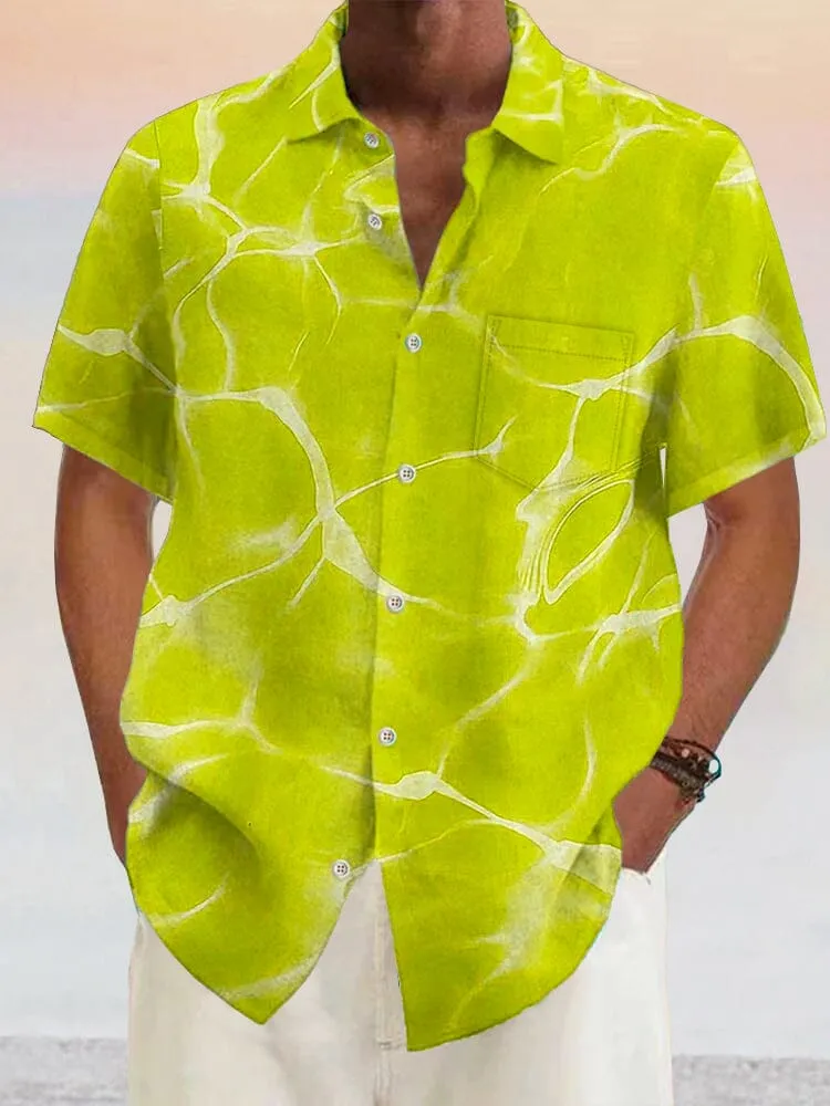 Hawaiian Wavy Texture Cotton Linen Shirt sold by Coofandy product image thumbnail 5