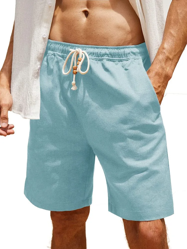 Casual Elastic Waist Linen Holiday Shorts (US Only) sold by Coofandy product image thumbnail 4