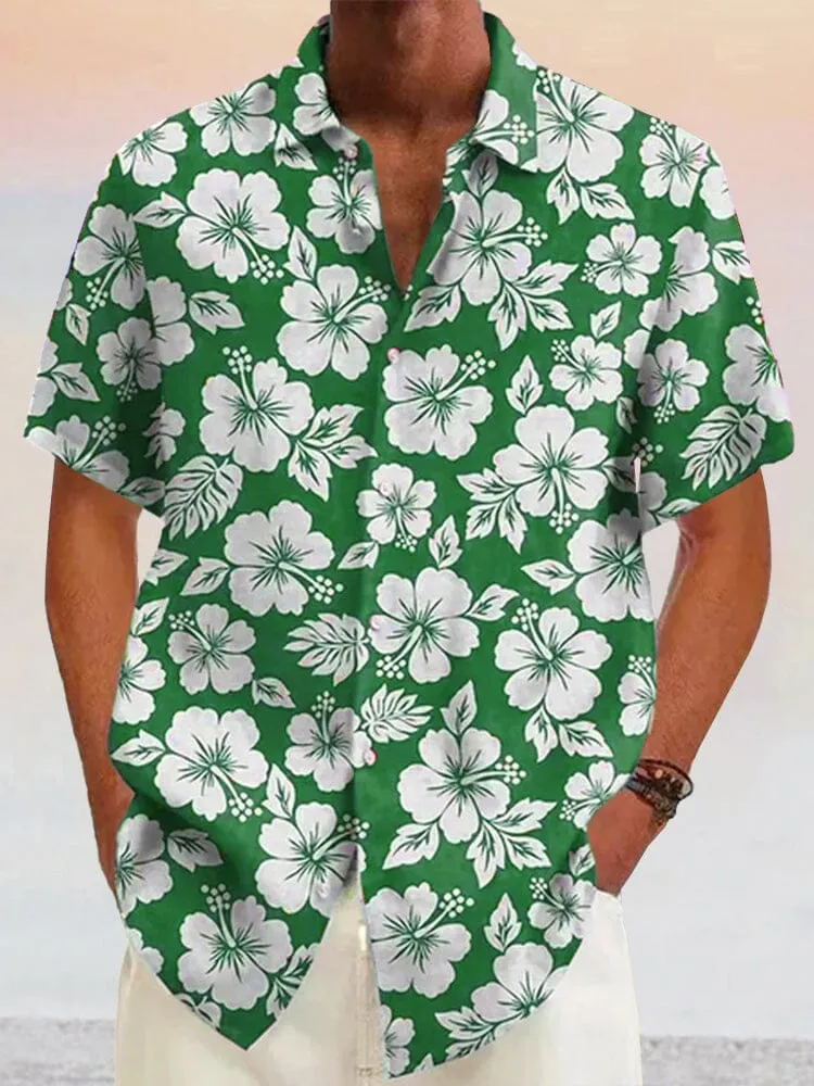 Hawaiian Flower Printed Cotton Linen Holiday Shirt sold by Coofandy product image thumbnail 3
