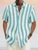 Classic Casual Cotton Linen Stripe Shirt sold by Coofandy