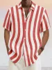 Classic Casual Cotton Linen Stripe Shirt sold by Coofandy
