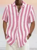 Classic Casual Cotton Linen Stripe Shirt sold by Coofandy