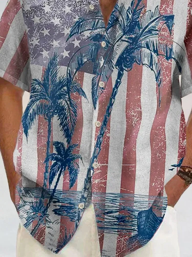 Hawaiian Graphic Cotton Linen Shirt sold by Coofandy product image thumbnail 4