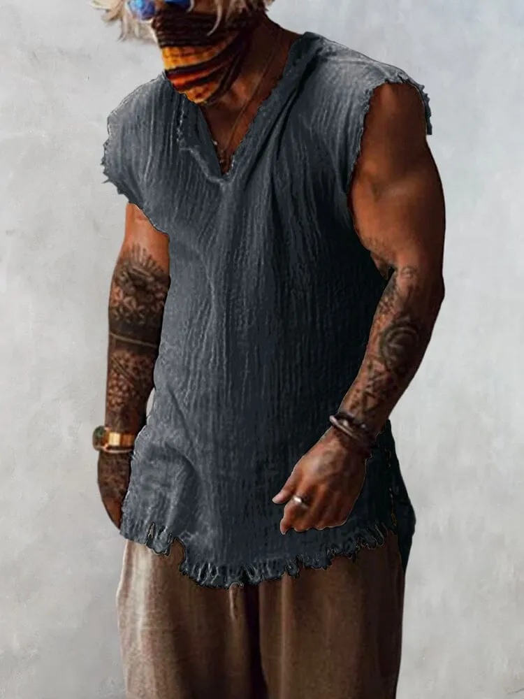 Casual Loose Fit Cotton Linen Tank Top sold by Coofandy product image thumbnail 4