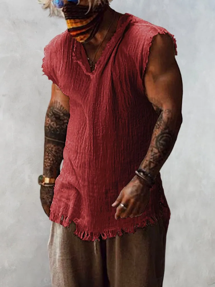 Casual Loose Fit Cotton Linen Tank Top sold by Coofandy product image thumbnail 5